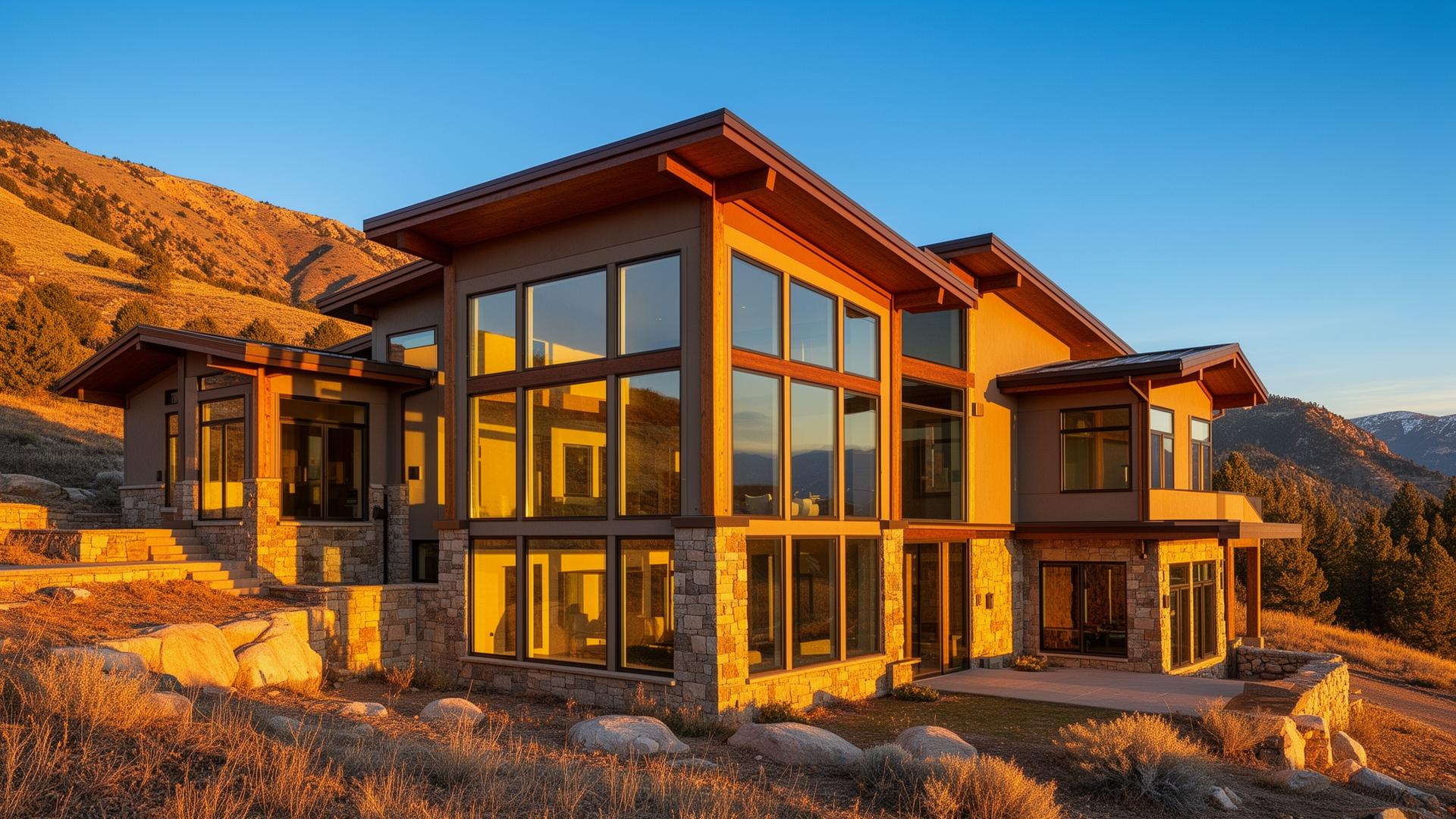 Sunlit Utah mountain home with large new energy-efficient windows